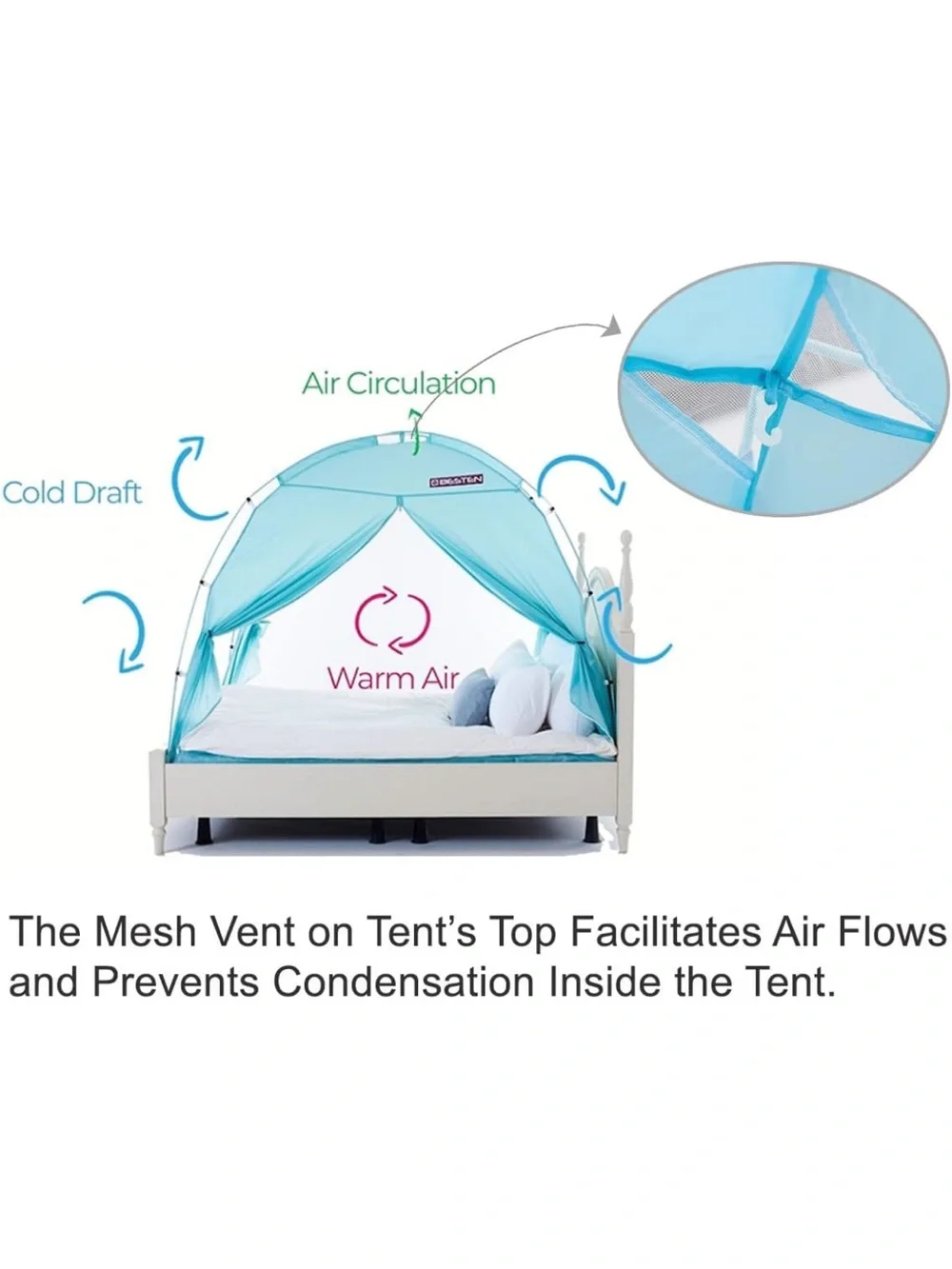 Black Bed Canopy Privacy Tent - Unbranded